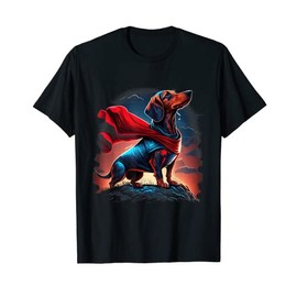 Super Power Superhero Dachshund Dog T-Shirt