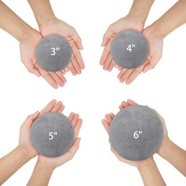 Skyflame 6-inch Ceramic Fire Balls, 4 Pack Gray Round Fire Stones for Natural/Propane Indoor/Outdoor Fire Pits/Fireplaces/Fire Bowls Accessory