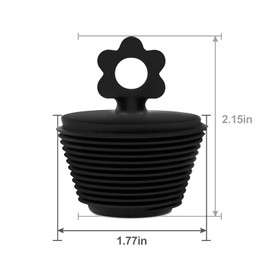 2 Pcs Universal Tub Stopper, Silicone Bathtub Stopper Bathtub Drain Stopper Plug for Kitchen Bathtub Sink Drains (2 Black)