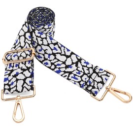 GINJKGO Purse Straps Replacement Crossbody - Crossbody Bag Straps for Purses, Wide Handbag Shoulder Strap for Women Guitar Style Black Blue Leopard (Wide:2'''')Medium