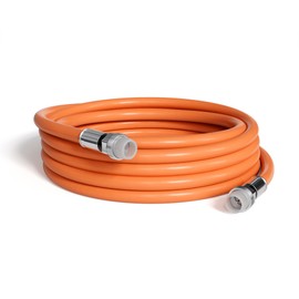 THE CIMPLE CO 10 Feet (3 Meter) - Direct Burial Coaxial Cable 75 Ohm RF RG6 Coax Cable, with Rubber Boots - Outdoor Connectors - Orange - Solid Copper Core - Designed Waterproof and can Be Buried
