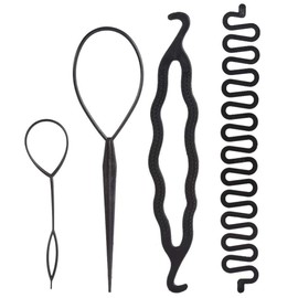 Set de 4/9 PCS Topsy Tail Hair Tool, Kit de Herramientas para Peinar el Cabello, Trenzas, Coletas y Recogidos, Accesorios DIY para Mujeres (4PCS-01)