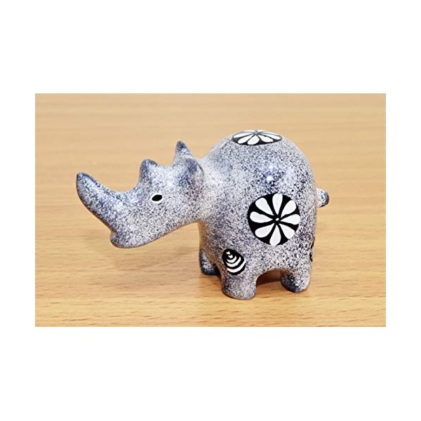 Soapstone African Rhino - Figurine Sculpture - Handmade in Kenya