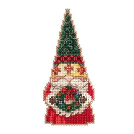 Mill Hill Gnome with Wreath Counted Cross Stitch Ornament Kit 2022 Jim Shore Santa Gnomes JS202212