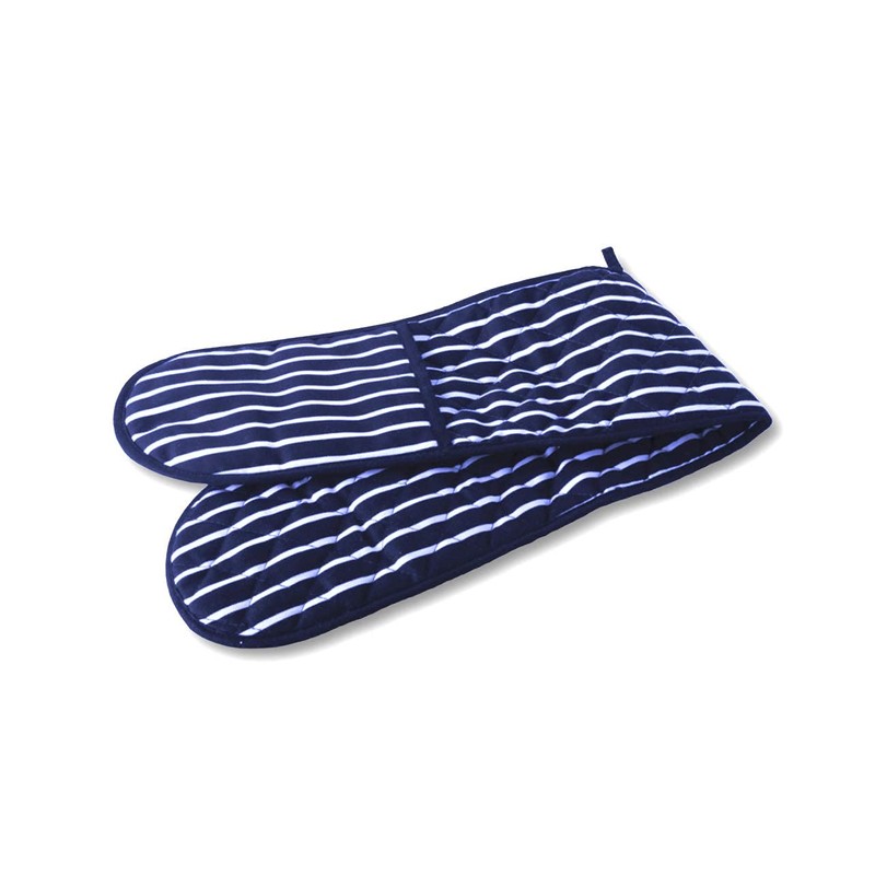 A & B TRADERS Butcher Stripe Double Oven Gloves, Quilted