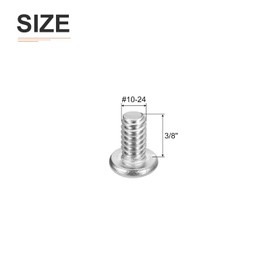 DTGN #10-24x3/8 Pan Head Machine Screws, 50Pcs 304 Stainless Steel, Phillips Drive, UNC Full Thread, Bright Finish, Screws Bolts Kit