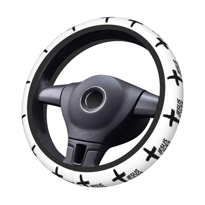 Jesus Cross Steering Wheel Cover Universal 15 Inch Car Accessories