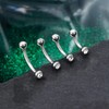 COCHARM G23 Solid Titanium 14G Belly Button Rings Cute Short