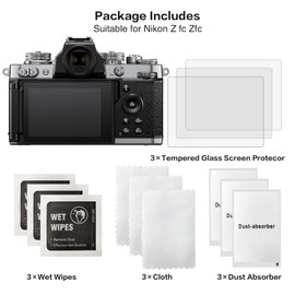 Rieibi (3 Packs) Screen Protector for Nikon Z fc Zfc Digital Camera, 0.33mm 9H Hardness Tempered Glass Film for Nikon Z fc Zfc Anti-Fingerprint Anti-Scratch Ultra-clear