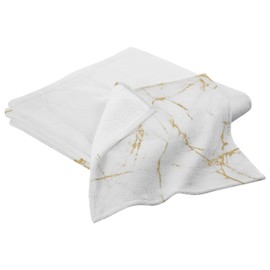 White Gold Marble Texture Bath Towels Highly Absorbent Cotton Towels Set of 2, Premium Spa & Hotel Quality Quick Dry Towel Set 54 x 27 Inches