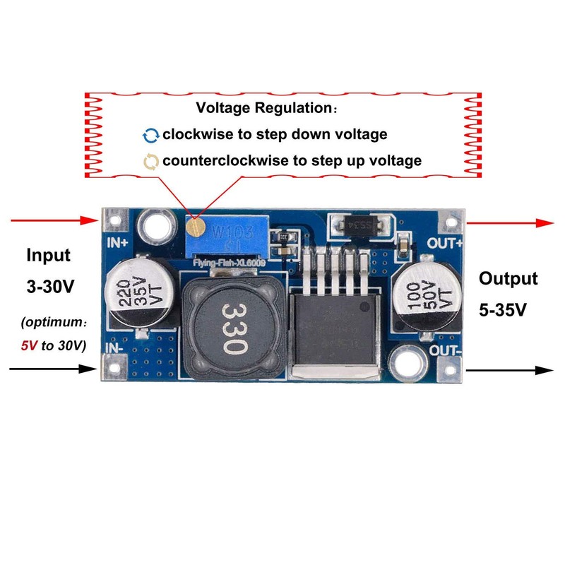 Valefod XL6009 DC a DC Boost Converter 3.0-30V a 5-35V
