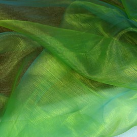 1.5M*1M Iridescent Gradient Organza Polyester Fabric Green Iridescent Organza Holographic Gauze Fabric