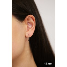 14k White Gold Endless Hoop Earrings, 14k Gold Thin Hoop Earrings, Cartilage Earrings, Helix Earring, Nose Hoop, Tragus Earring, White Gold, No Gemstone