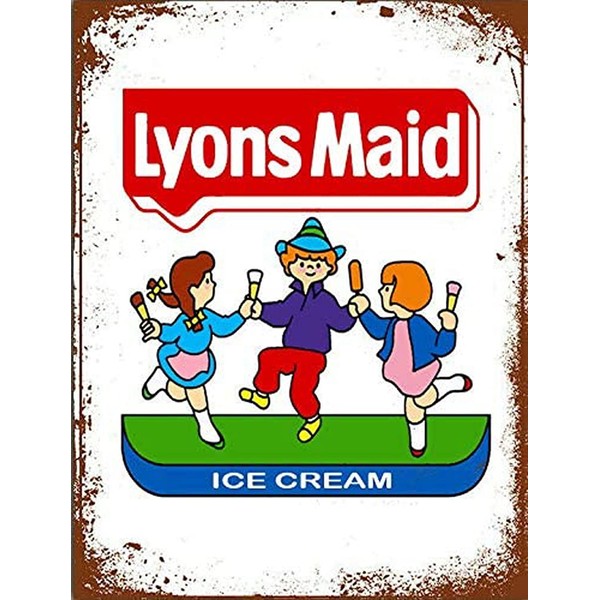 Vintage Retro Lyons Maid Kids Childrens Ice Cream Lolly Advertising inspired Kitchen Bar Novelty Gift Aluminium Metal Tin Wall Décor Sign