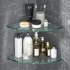 Corner Glass Shower Caddy 2 Pack 8MM-Thick Tempered Glass Shelf