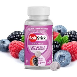 Electrolyte FastChews - 60 Mixed Berry Chewable Electrolytes - Salt Tablets for Running and Hydration, Electrolyte Chews - 60 Count Edible Dietary:_Mixed Berry