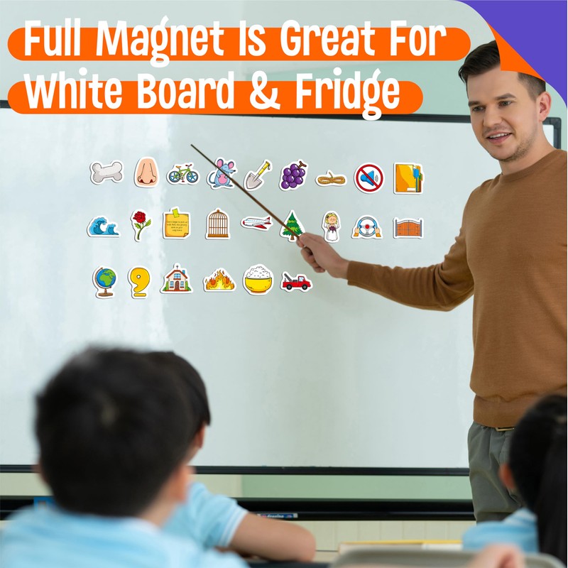 50 PCS Magic E Object Magnets, Magnetic Thickened Fridge Magnets