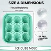 3D Soccer Ball Silicone Ice Mold, 9 Cavity Sphere Tray,