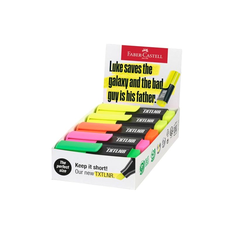 FABER-CASTELL TXTLNER 154210 Highlighter Set, 10 Neon Markers for Children