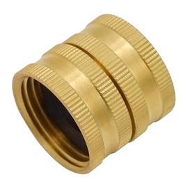 Haiki Solid Brass Garden Hose Fitting Connectors Adapter Brass Repairing Female Double Female Faucet