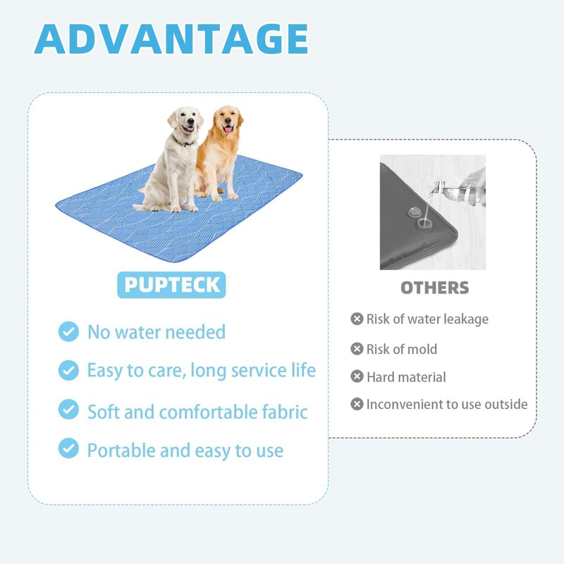 PUPTECK Dog Cooling Mat Pad for Medium Large Dogs, Cooling