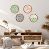 Round Rattan Tray with Mother of Pearl Inlay, Coffee Table