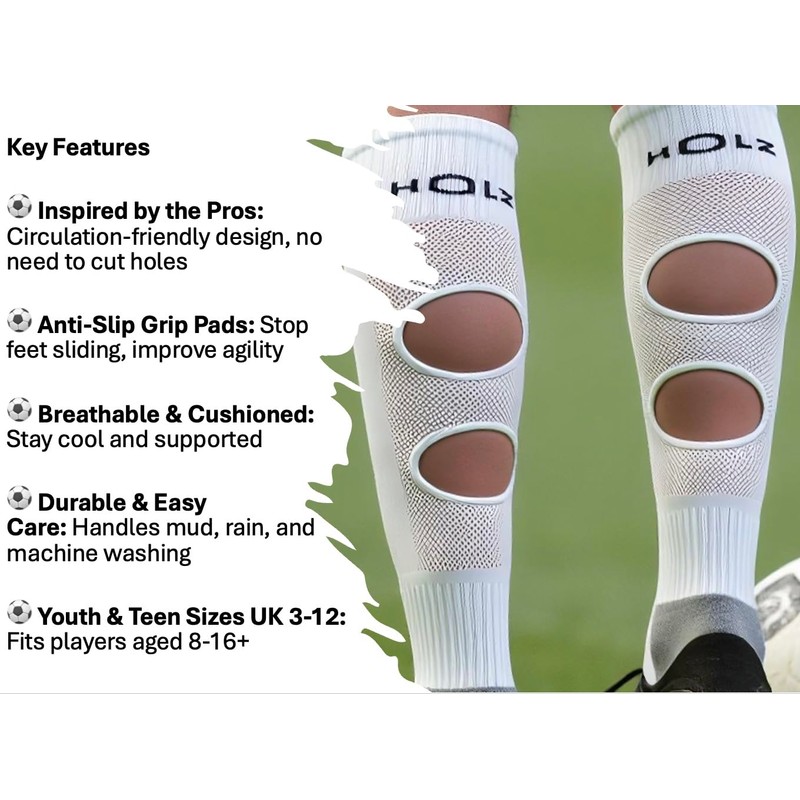 HOLZ Kids Football Grip Socks with Pro-Style Cutouts | Inspired