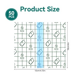 50 Waterproof Plasters, 10 x 12 cm Waterproof Transparent Bandage