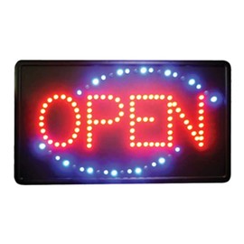 Winco LED-6 Open Led Sign,Black,Medium