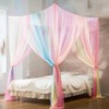 Rainbow Mosquito Net for Double Bed 4 Corner Post Elegant