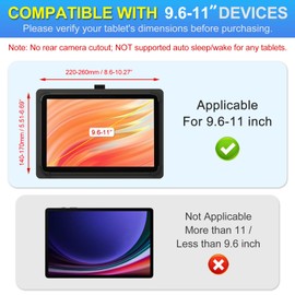 GOZOPO Universal Case for 10.1 Inch Tablet, Multi-Angle Stand PU Leather Folio Protective Case for DOOGEE U11/ U11 Pro/Blackview Tab90/ 9.6-11 Inch Tablet (Sky Blue)