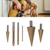 Step Drill Bit Set Universal Triangle Shank HSS High Hardness