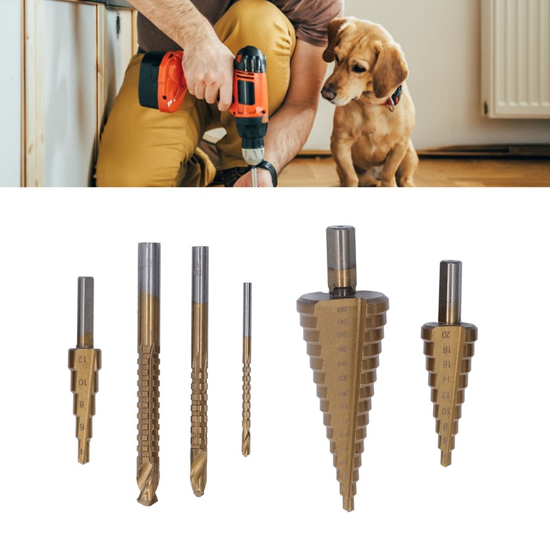 Step Drill Bit Set Universal Triangle Shank HSS High Hardness