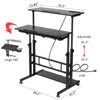Hadulcet Stand Up Desk, Rolling Desk Adjustable Height, Mobile Standing