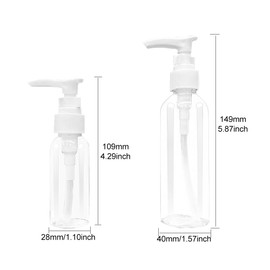 4 Pcs Travel Bottle, 3.4oz/100ml Empty Refillable Plastic Pump Dispenser Bottle with 30ml Small Travel Bottles, Round Transparent Travel Liquid Containers for Lotion Shampoo Oil