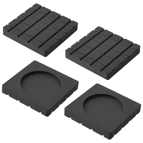 Mabor Pack of 4 Anti-Vibration Pads for Washing Machine, Black, Rubber, Anti-Vibration Pads, Shock-Absorbing, Non-Slip Feet for Washing Machine, Dryer, Applianc,