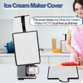Ice Cream Maker Cover for Ninja Swirl by CREAMi Ice Cream and Soft Serve Maker NC701, Heavy Duty Ice Cream Maker Waterproof Protective Cover for Ninja Ice Cream Maker (Silver,16.5×11×17in)
