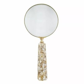47th & Main Handheld Magnifying Glass with Shell Handle and 4-inch lens
