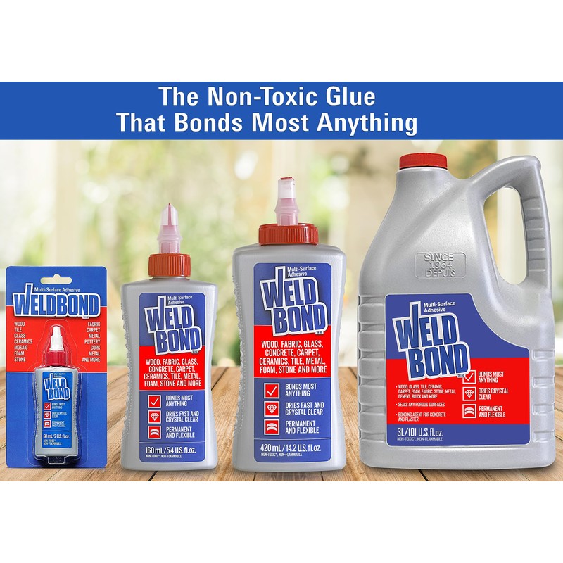 Weldbond Multi-Surface Non-Toxic Adhesive Glue, Bonds Most Anything! Wood Glue