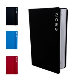 Pocket Calendar 2026 Diary Weekly Planner 2 Page View Hardcover with Elastic Band A6