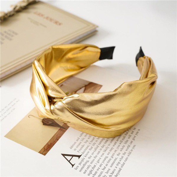 Knotted Gold Headbands for Women - Wide Twist & Cute