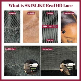 denacfi 250 Density 13x6 SKINLIKE Real HD Lace Front Wigs Human hair 0.10mm Ultra-thin Invisible HD Lace Front Wigs Straight Lace Front Wigs Pre Plucked for Women 20 Inch