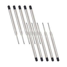 10 x Replaceable Metal Ballpoint Pen Refills, Black Ink Pen Refills for Parker Ballpoint Pens, Medium Point Pen Refills for School and Office Supplies
