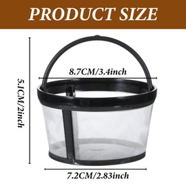 BOHUIZ 4PCS Reusable Coffee Filters, 4-6 Cup Nylon Mesh with Handle Replacement Coffee Filter Basket for Mr. Coffee and Most Coffeemakers and Brewers