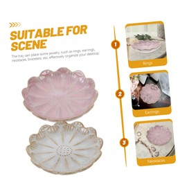 iplusmile 2pcs Flower Shape Ceramic Jewelry Tray Elegant Ring Display Stand Trinket Dish for Home Decor Bathroom Kitchen Non Yellowing Scratch Resistant Design