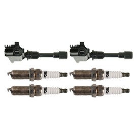 TRQ Ignition Kit Ignition Coil Spark Plugs Compatible with 2001-2003 Mazda Protege 2002-2003 Protege5