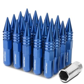 Auto Dynasty M12 x 1.5 Open/Closed End Design 20-Piece Anodized Aluminum Alloy Wheel Lug Nuts + Deep Drive Extension (Blue)