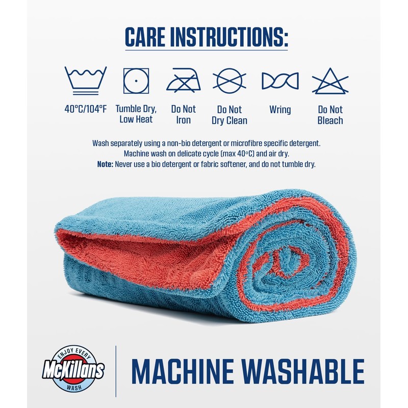 McKillans® Extra Large Dual-Color Car Drying Towel XL - Edgeless