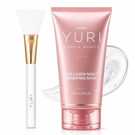 YURI Collagen Night Wrapping Mask,Collagen Overnight Glass Skin Peel Off Face Mask, Elasticity & Hydration Care, All Skin Types Skincare