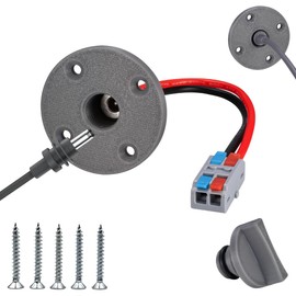 RV DC Cable Panel Mount Compatible with Starlink mini, 5.5 x 2.1mm 2-Pole DC Female Socket，Waterproof Passthrough (Black) (Rotundity, Grey 1pcs)